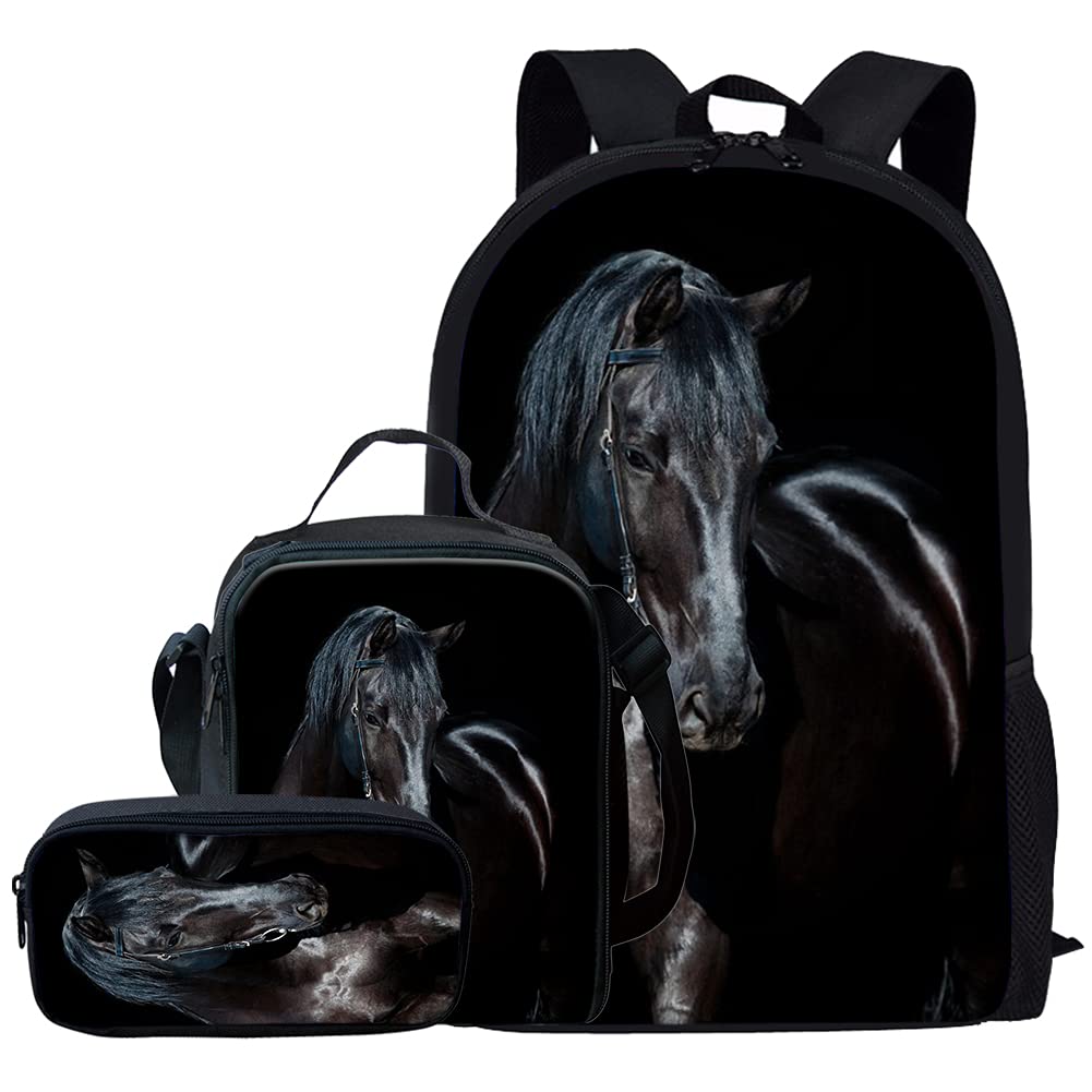 Ensemble de cartables 3 en 1 pour Filles et garçons avec Sac à déjeuner, Trousse pour l'école secondaire