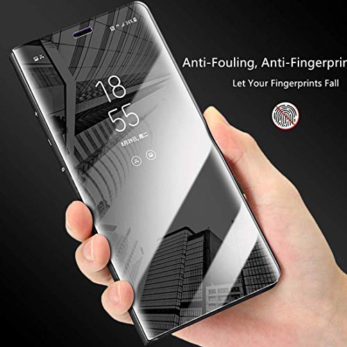 Image of Clear View Smart Stand Mirror Flip Case Cover for OnePlus Nord - Black