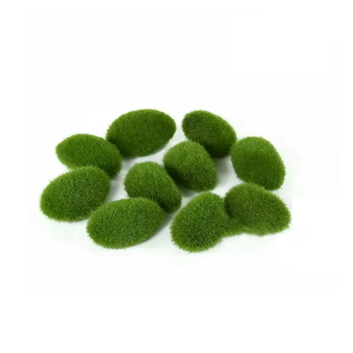 LNHBZ 10 Artificial Green Moss Balls - Fake Stone Simulation Plants for Home Office Shop Window Plant Wall Decor-5 3-10
