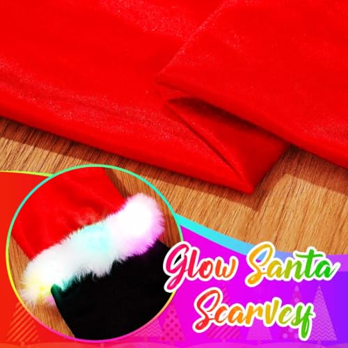 Latious Light Up Christmas Scarf Red LED Xmas Scarf Glow Santa Scarves for Women3