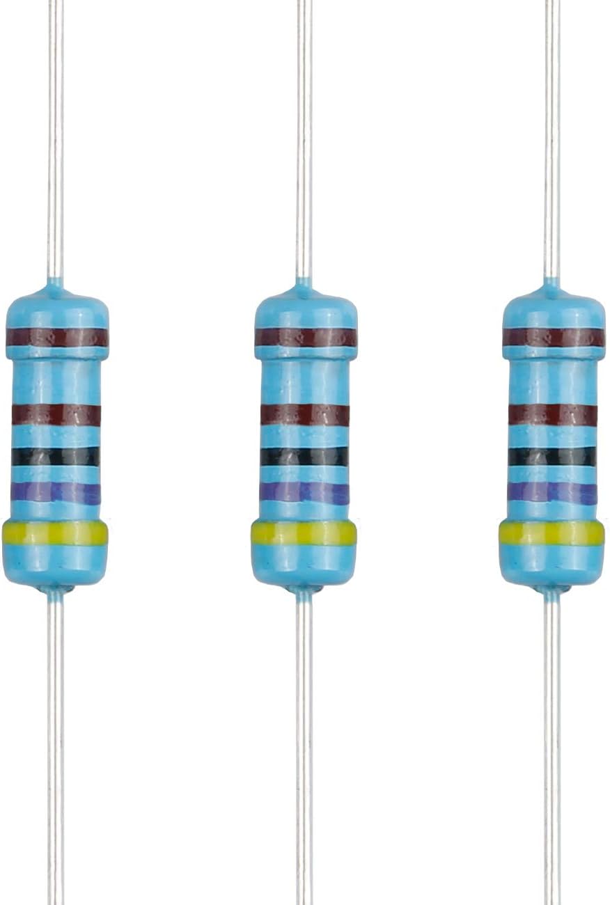 100pcs 4.7K ohm Resistor 1/2w (0.5Watt) ±1% Tolerance Metal Film Fixed Resistor, Multiple Values of Resistance Optional