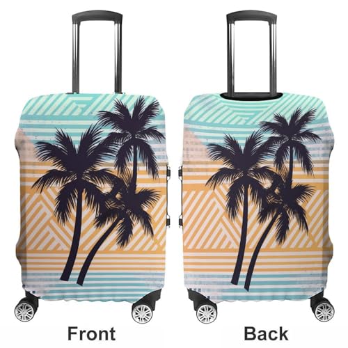 Travel Luggage Cover Suitcase Cover Suitcase Protector Palm Tree Geometric Pattern Luggage Covers Washable Baggage Cover Elastic Anti-Scratch Suitcase Case Protector for Adult Personalized Suitcase Co3