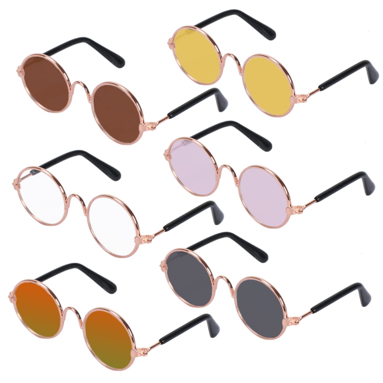 BESPORTBLE 6pcs Cat Eye Sunglasses Dog Goggles Uv Protection Pet Glasses Bulk Set Funny Party Favors for Cats Dogs