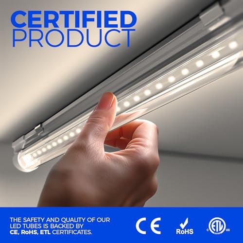 Image of Barrina T8 LED Shop Lights 2FT, 20W 3000LM 4000K, 2 Pack, High Output Tube