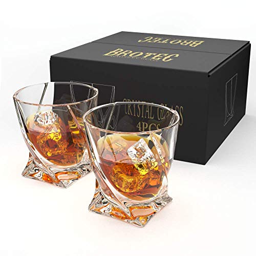 Crystal Whiskey Glass Set of 4 Premium Lead Free Crystal Glasses