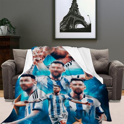 50'' x 60'' Soccer Themed Blanket – Super Soft Flannel Throw Blanket, Warm, Comfortable, and Smooth. Perfect for Adults and Fans