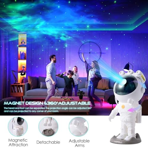 Image of ThAgan Astronaut Galaxy Projector, Star Projector Night Light with Remote & Timer, 360 Rotating Nebula Lamp for Bedroom Ceiling, Gaming Room Decor, Birthday Gifts for Kids & Adults