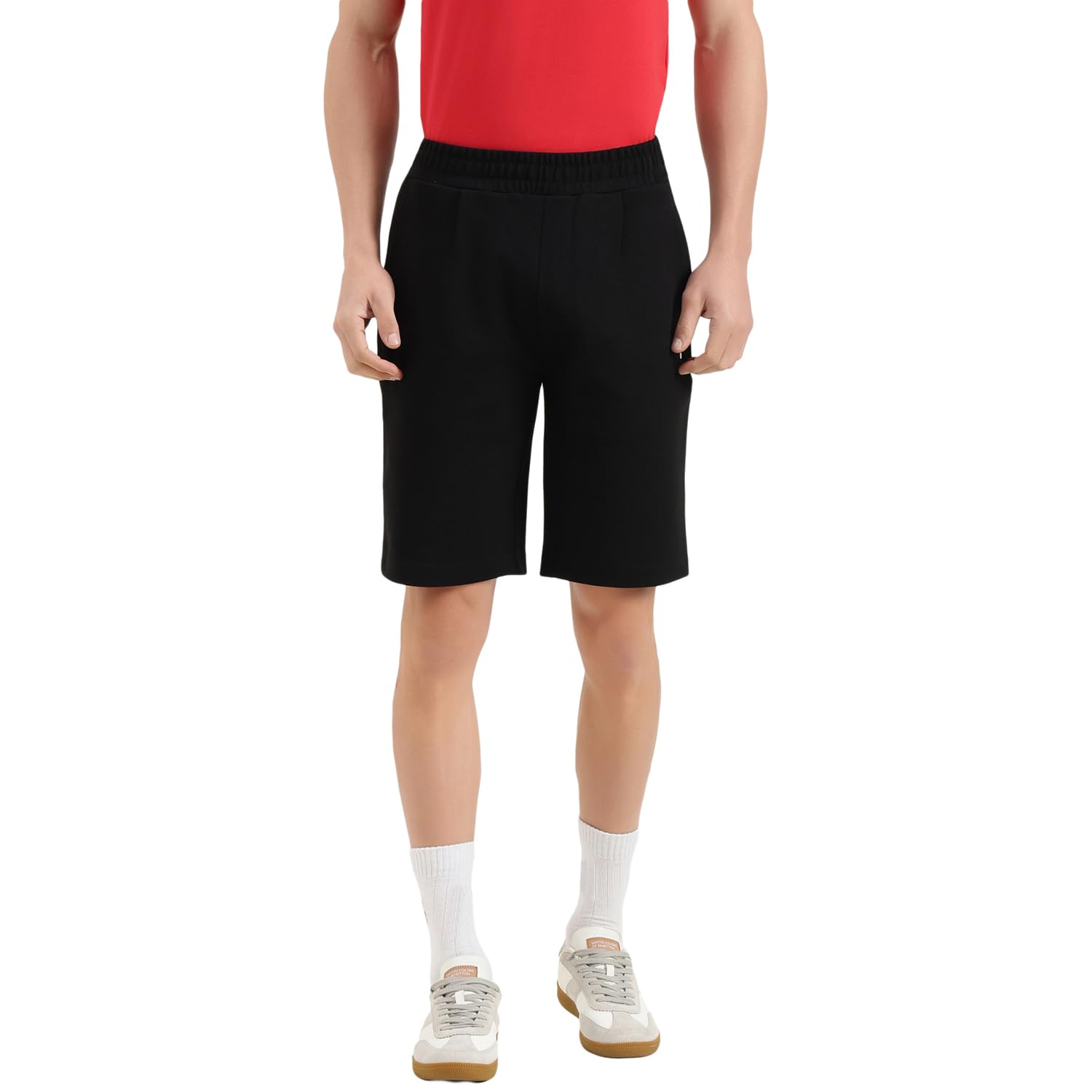 united colors of benetton Relaxed Fit Mid Rise Solid Shorts - 26P3PSTJ3686I901-picture-45