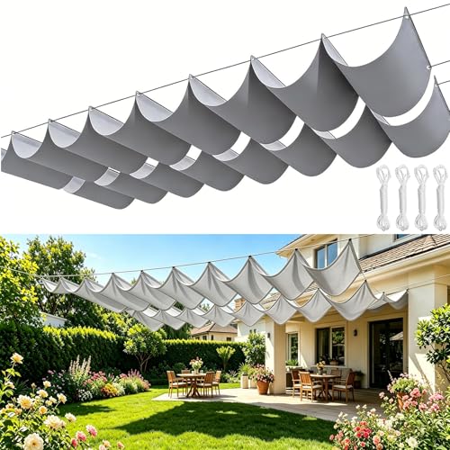 Toldo retráctil ondulado con protección UV 98% resistente 2