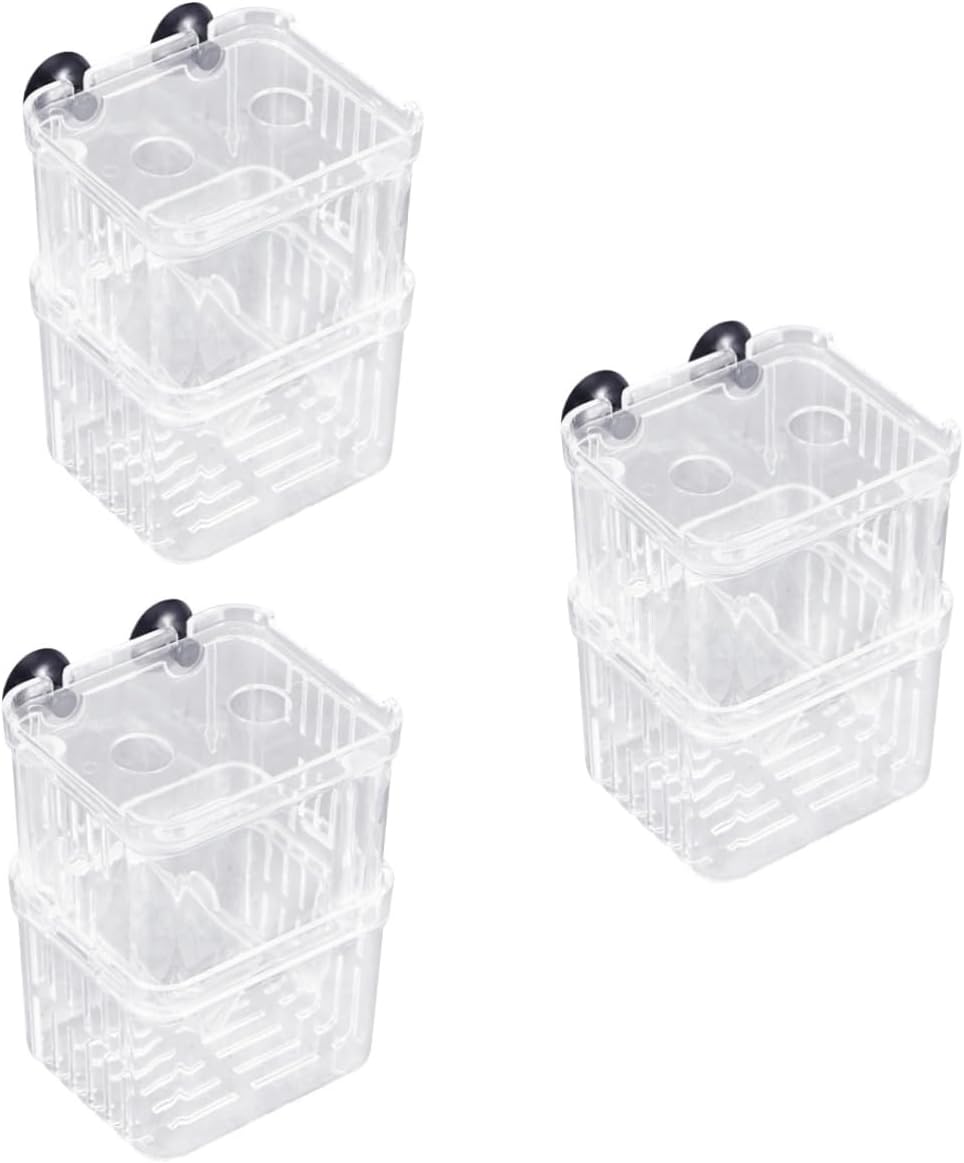 Didiseaon 3pcs Aquarium Fish Breeding Box Double Design for Safe Hatchery Incubation Optimized Water Flow and Enhanced Survival Rate of Fish