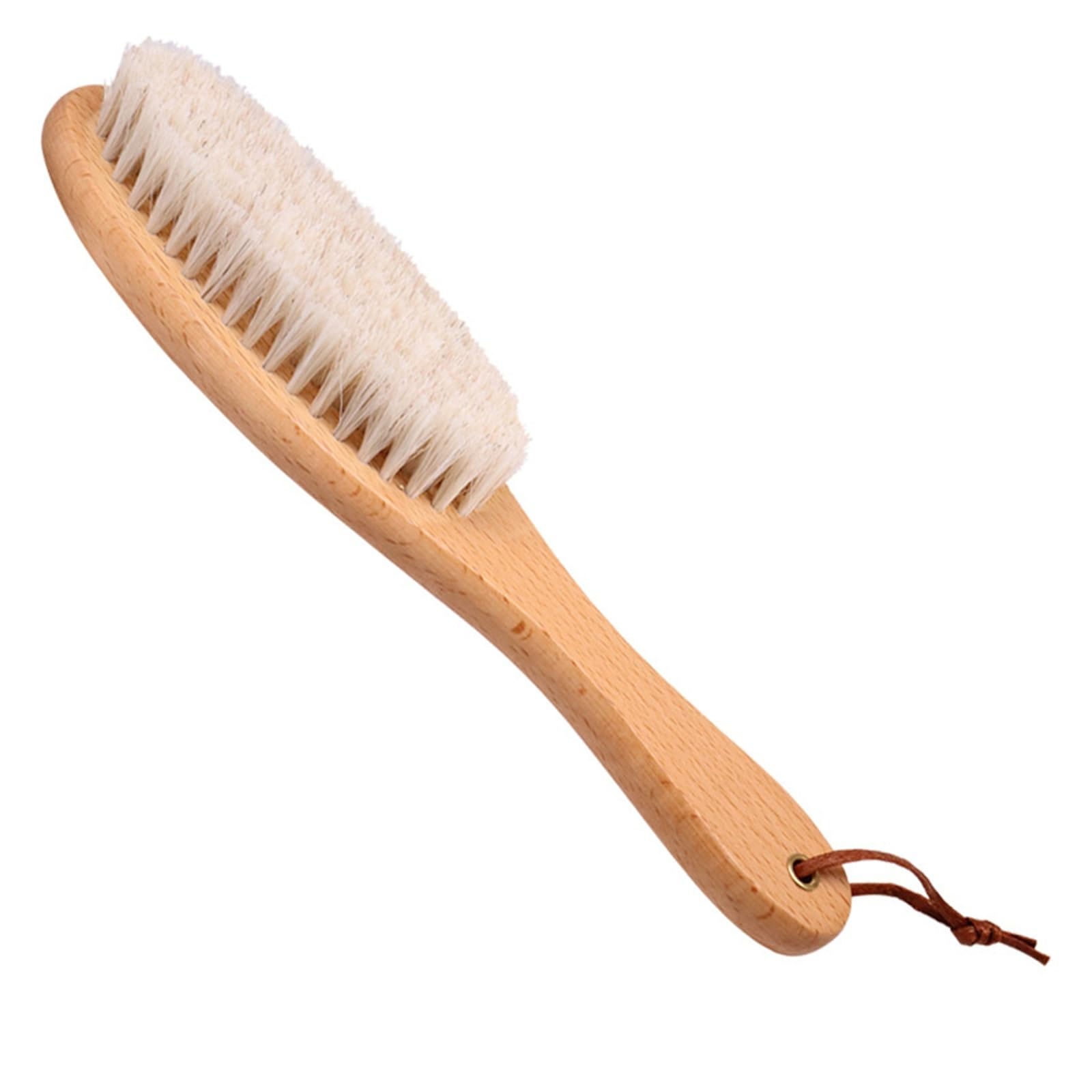 MQPALZKD Polishing Shoe Oil Brush Horsehair Scrub Brushing Decontamination Long Handle