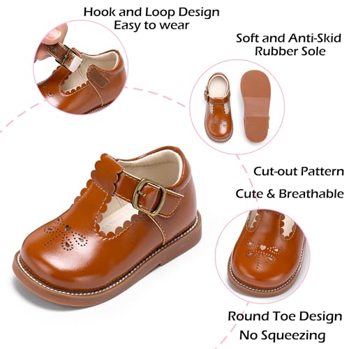 Image of PHIRAMIN Toddler Girl Mary Jane Dress Shoes-Little Girl School Uniform Shoes for Wedding Party