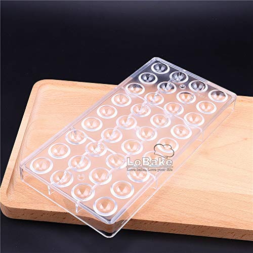 Image of 36 Cavities 2cm Diameter Half Ball Shape Polycarbonate PC Chocolate Mold Candy Making Supplies DIY Baking Supplies
