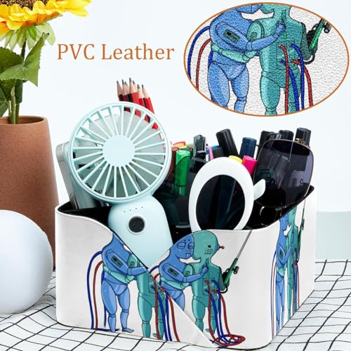 Porte-stylos robots rectangulaire avec compartiments de rangement - 6