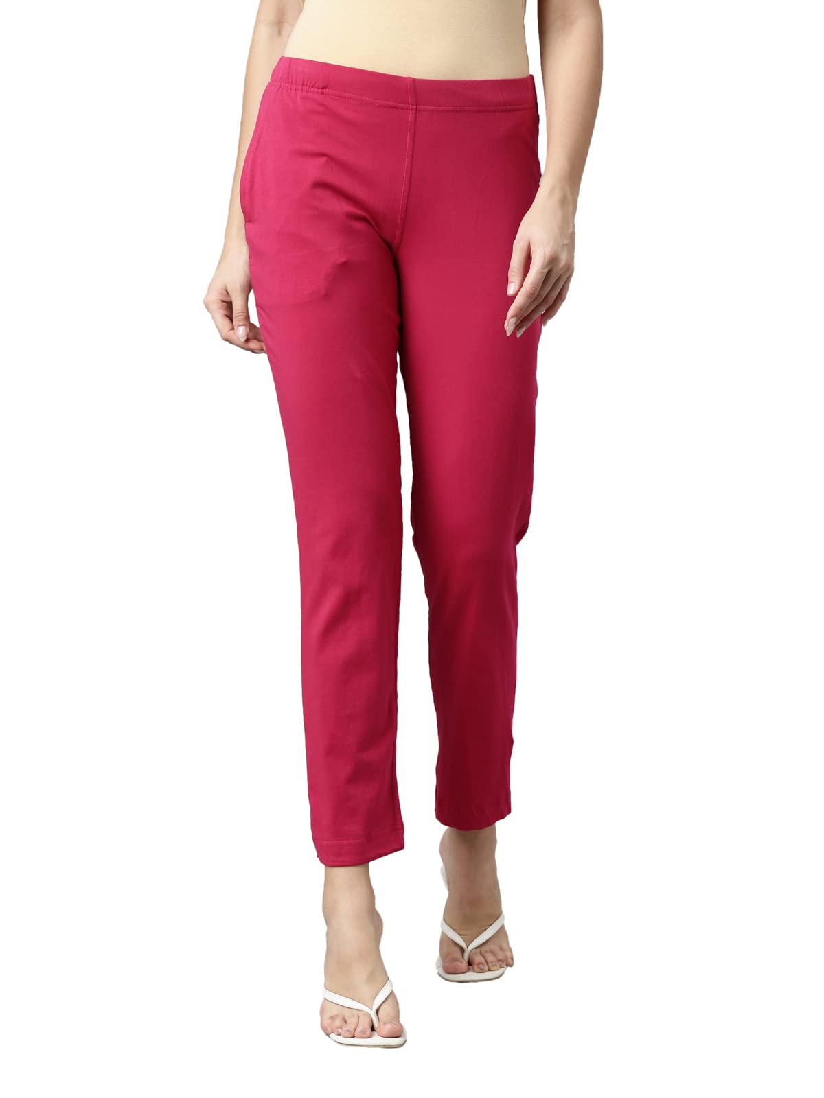Women's High Rise Regular Fit Cotton Pant