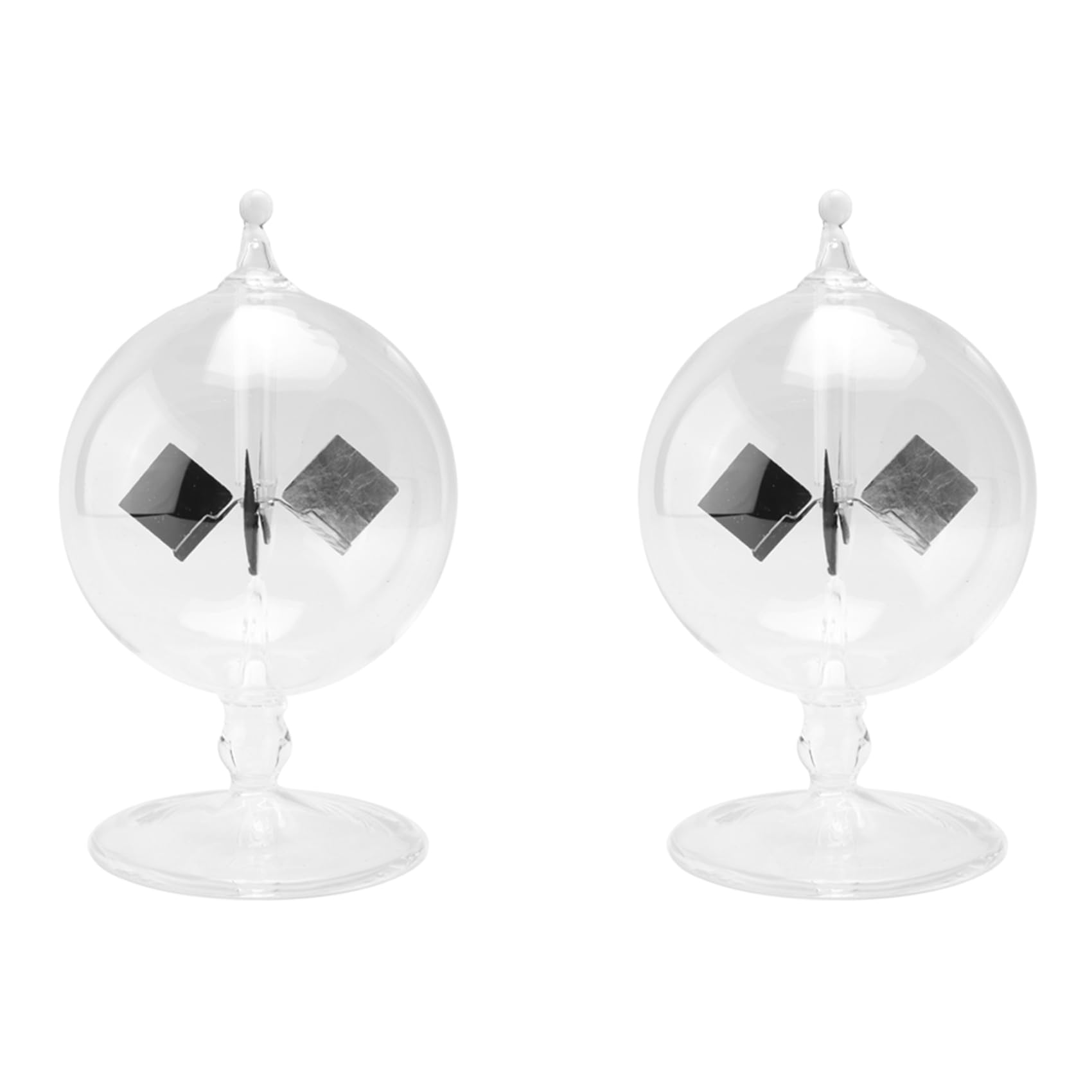 Jnchdghwa 2X Solar Crookes Radiometer Glass Windmill Handmade Toy for Party Home Decoration Gift Transparent