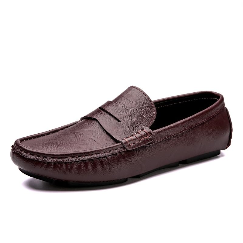 Mens Loafers Shoe Round Toe Faux Leather Penny Driving Loafers Lightweight Comfortable Flat Heel Outdoor Party Slip-ons