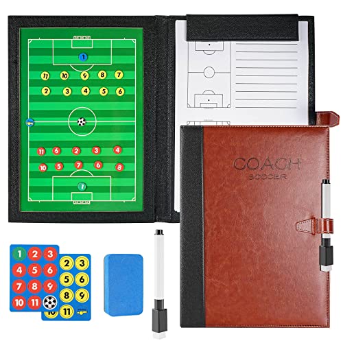 LaceDaisy Professional Abatible Pizarra Táctica De Fútbol Carpeta Táctica Magnéticas Para Entrenador Entrenamiento De Fútbol Con Imanes Lapiceros
