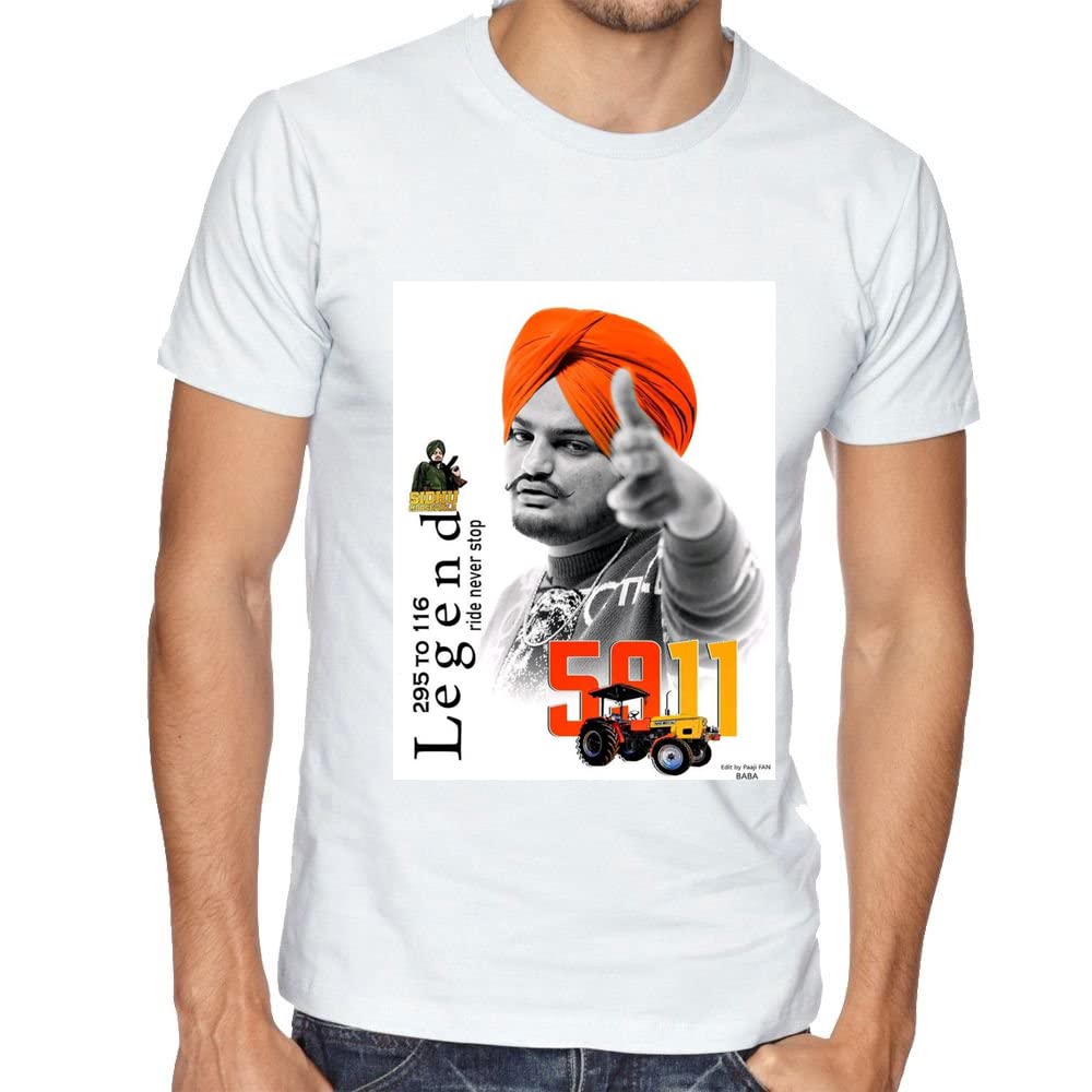 Sidhu Moose Wala T-Shirt (Small) White