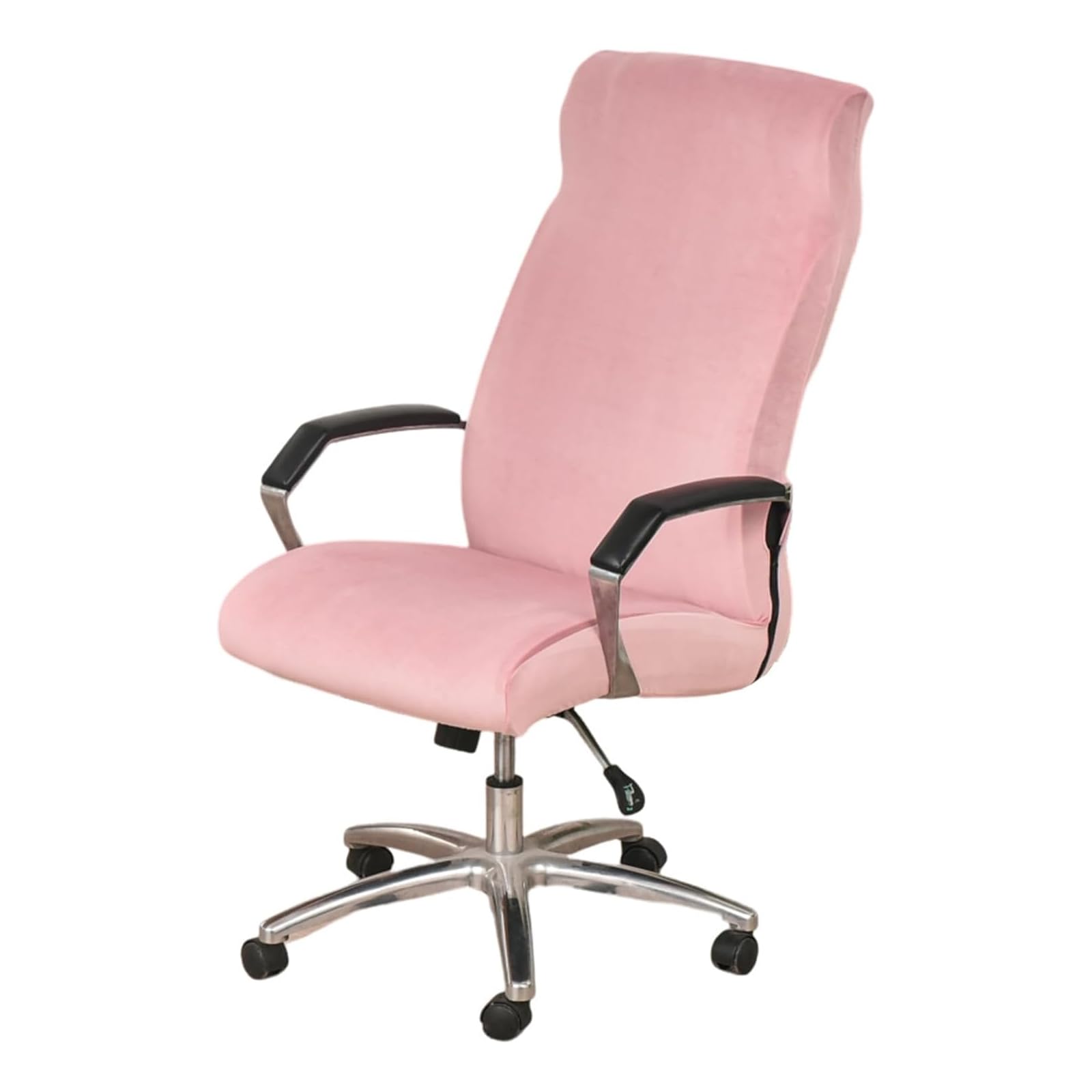 GUYIRT Velvet Office Chair Cover, Universal Boss Chair Slipcovers Non Slip Washable Computer Chair Cover for Armrest Chair-pink-Large