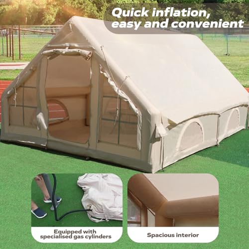 Carpa inflable para camping 4-6 personas con bomba manual miniatura 5
