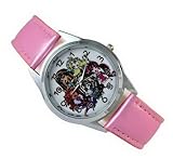 GUT FÜR ALLE Wristwatches Kinder Uhr Analog Quarzwerk mit Leder Monster High Girl ung01 Rosa Runden