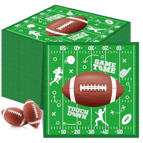 100 Sheets Football Napkins Football Birthday Party Supplies Football Party Disposable Napkins Sports Theme Paper Napkins Sports Party Dinner Decorations Football Touch Down Decor 13 Inch