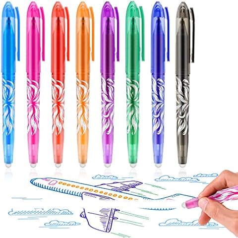 Erasable Gel Ink Rollerball Pens, 8 Pieces Cover