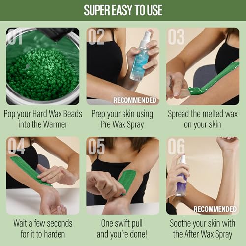 Image of Tress Wellness Wax Beads - Safe for Skin - Dermatologically Tested - At-Home Kit for Bikini, Brazilian & Full Body - Tea Tree 2.4 lb F8