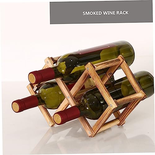 Soporte para botellas estilo plegable color marrón miniatura 6