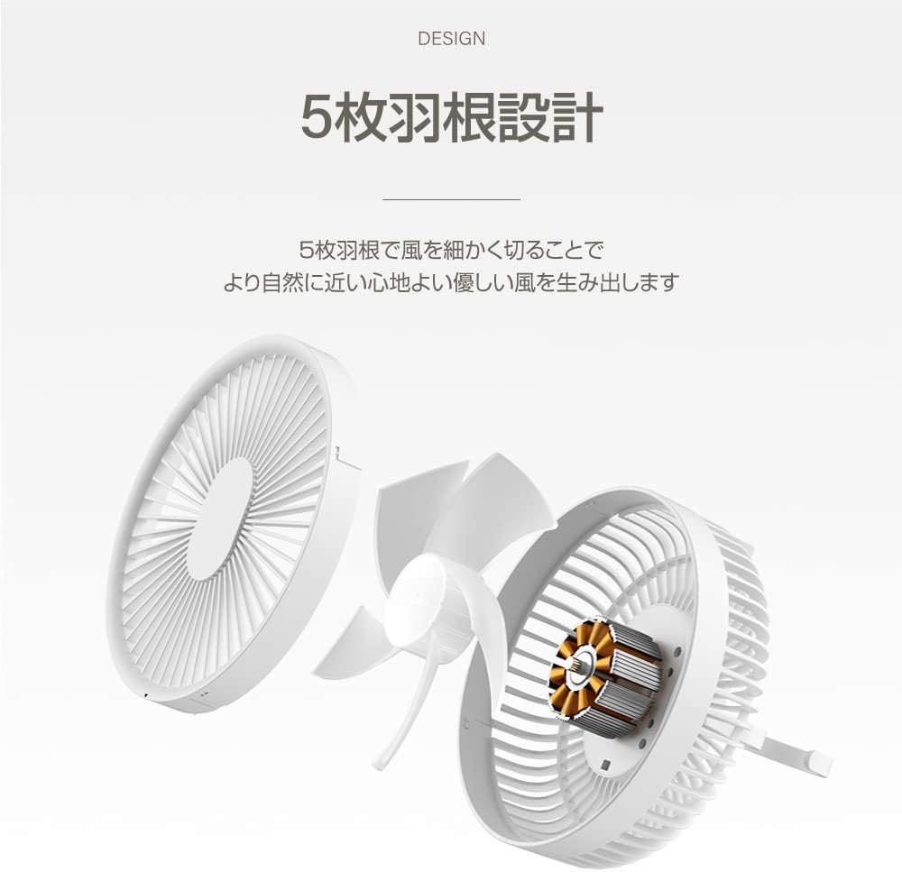 【サインキングダム 】1台3役 扇風機 サーキュレーター 卓上扇風機 壁掛け 吊り下げ コードレス USB充電 4000mAh 風量3段階 リモコン付き xr-df182-br