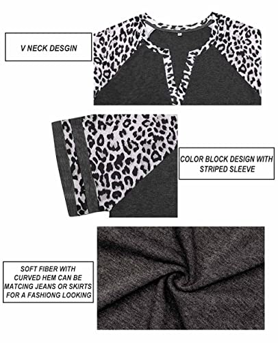 Image of CARCOS Plus Size Tops for Women Short Sleeve Summer Pullover Color Block Crewneck /V Neck Tee Tunic Loose Fit Tshirts XL-5XL