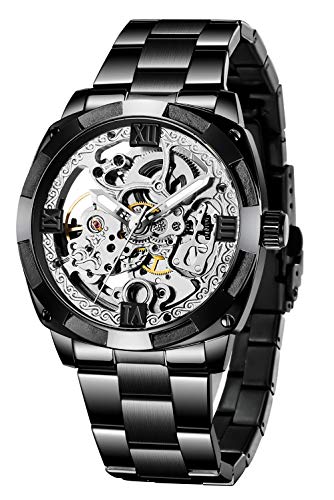 Mechanical Watch Stainless Steel Skeleton Automatic Watch Waterproof Watches for Men
