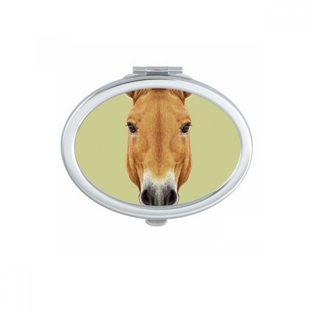 Miroir compact cheval sauvage marron petit cadeau mignon pour femme et fille