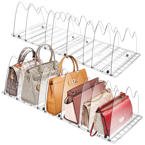 Gokbuy Purse Organizer With 8 Adjustable Acrylic Sections for Closet, Handbag Storage in House and Office