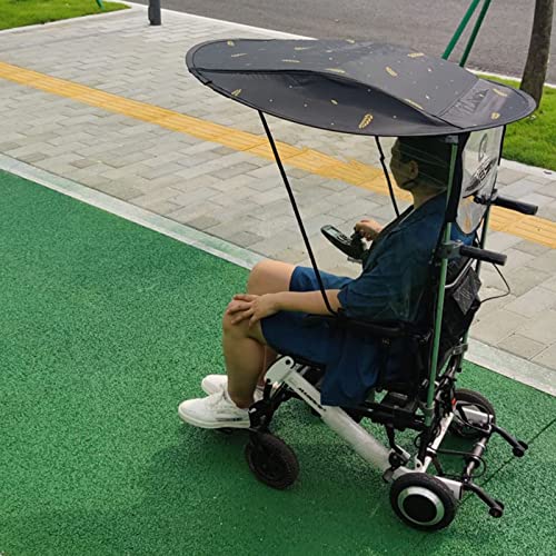 Uniwersalny baldachim na parasol dla wózków inwalidzkich z zaciskiem, ochrona przed promieniowaniem UV UPF 50+, regulowana osłona przeciwsłoneczna i osłona przeciwdeszczowa do elektrycznych i ręcznych