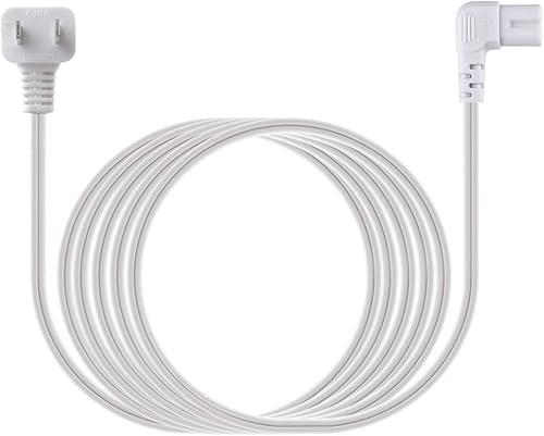 Miniatura 7 de C7 Cable de alimentación de 2 ranuras no polarizadas, ángulo de 90 grados, SPT-2, cable de alimentación de 18 AWG (IEC320 C7 a Nema 1-15P) para