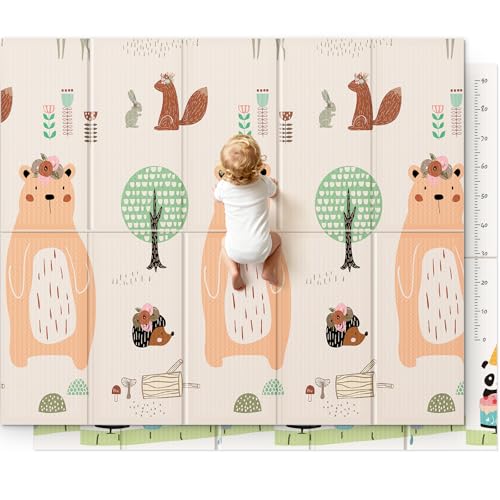 Image of UANLAUO Baby Play Mat for Floor, Kids Play Mats 71x59 Playpen Mats Extra Large Waterproof Activity Playmats for Babies and Toddlers Infants Tummy Time, Foam Baby Crawling Mat with Travel Bag
