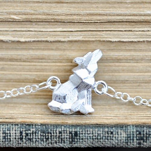 Origami Wolf Necklace with 16" Sterling Silver Chain - Image 9