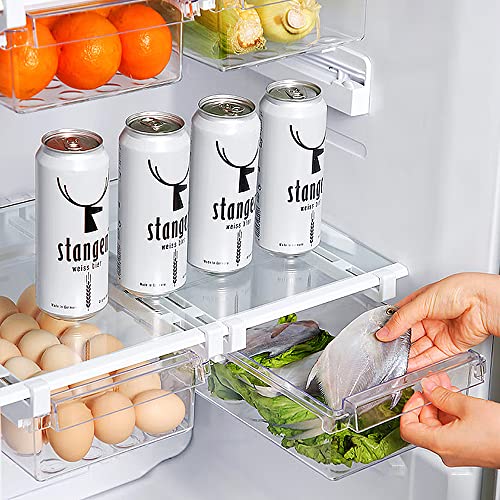 Begino Pull-Out Egg Holder For Refrigerator, 15 Grid Egg Basket Layer Egg Storage, Multifunctional Food Organizer Reusable Fruit Vegetables Meal Fresh Container (Egg Container) #TOP5