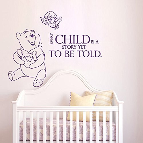 Wall Decals Quotes Winnie The Pooh Every Child Is A Story Yet Quote Vinyl  Sticker Nursery Room Bedroom Decal Baby Boy Girl Home Decor Art Murals