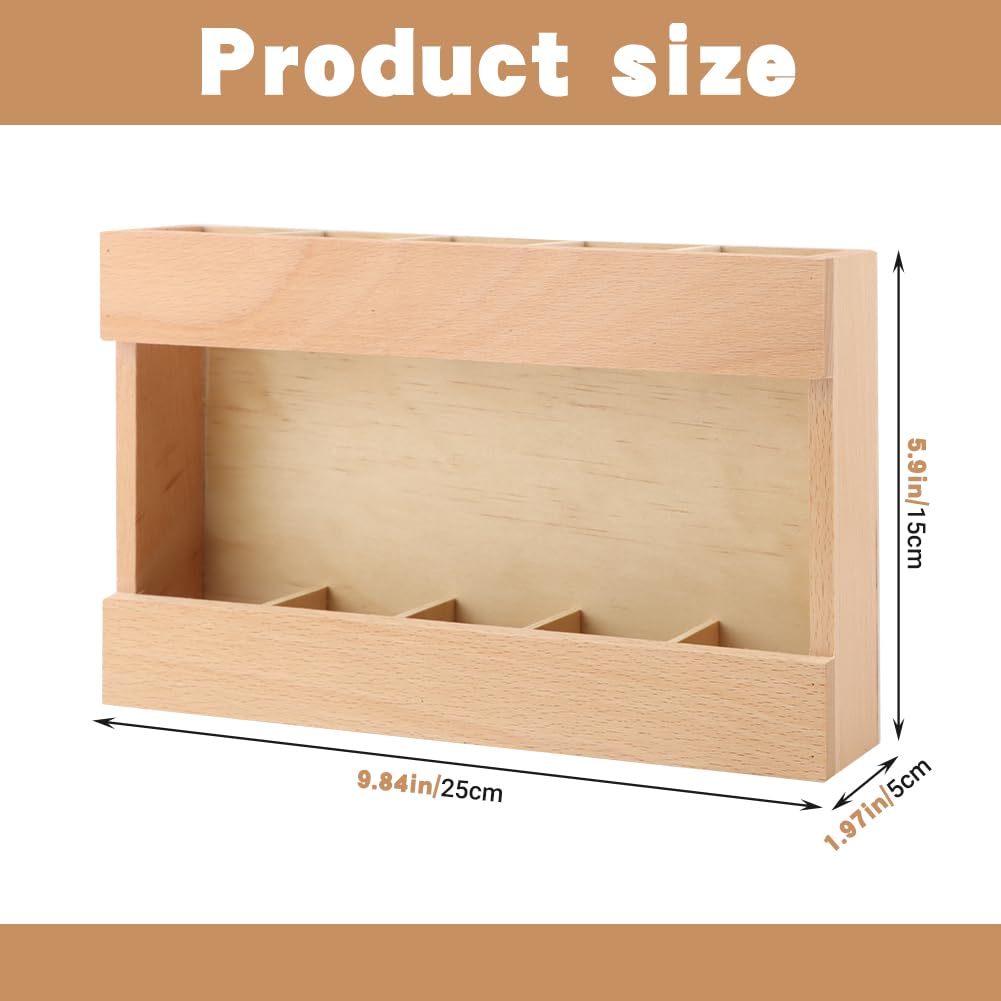 Wooden Straw Holder Dispenser,Reusable Straw Dispenser with Double Sided Adhesive for Standard Size Drinking Straws,Straws Holder for Cabinet Cupboard Kitchen (brown,Size:9.84 * 1.97 * 5.9inch)