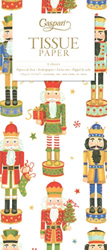 Entertaining with Caspari 9672TIS Nutcracker Parade Tissue Paper (Pack of 4), Red