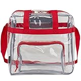 Eastsport Clear Stadium Approved Tote, Sport Red
