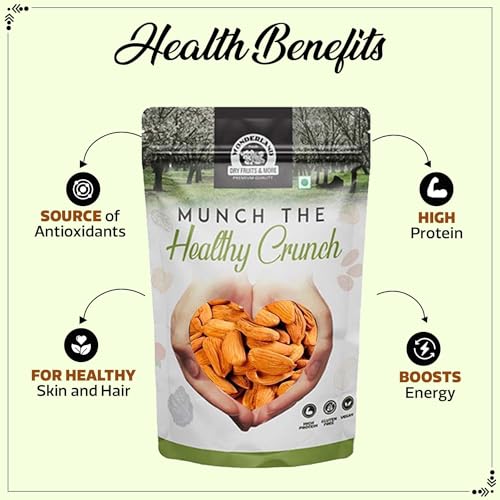 Image of WONDERLAND FOODS (DEVICE) 500g Premium Raw Gurbandi Almond (Badam) Pouch