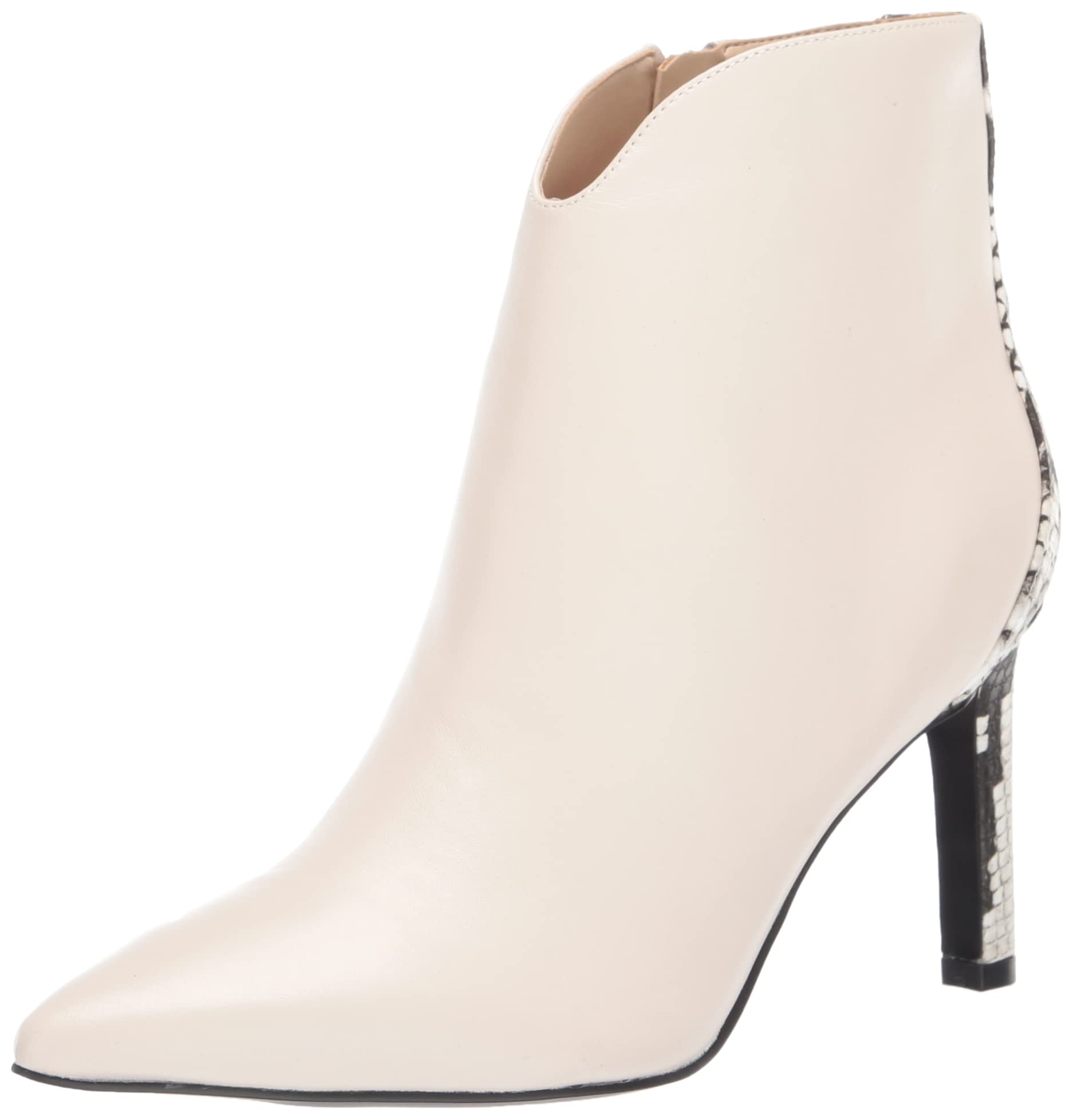 Nine West Women's Mikale Ankle Boot, Ivory, 9