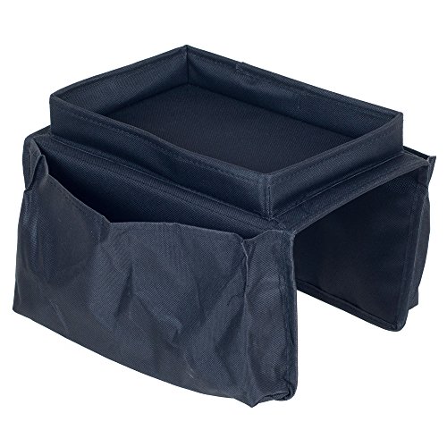 Trademark 6 Pocket Arm Rest Organizer with Table-Top, Black