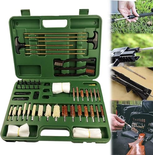 Portable Gun Cleaning Kit With Storage Box Universal Brass Gun Cleaning Tools For Rifle Pistol Handgun Shotgun Professional Gun Cleaning Set