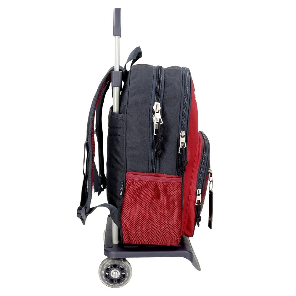 Pepe Jeans Clark Mochila Escolar Doble Compartimento con Carro Rojo 30x40x12 cms Poliéster 15,6L