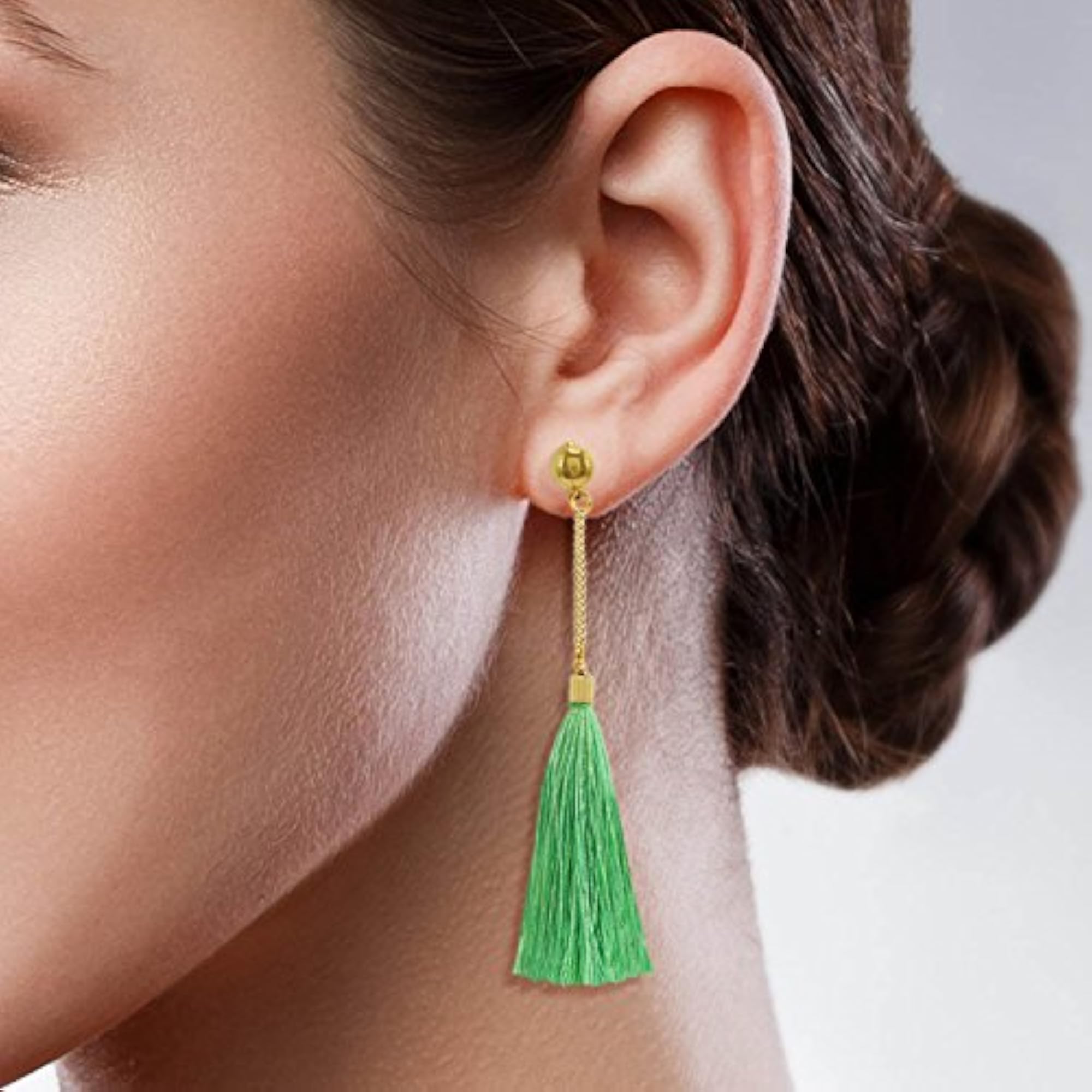 Lightweight Tassel Earrings with Chain, Stylish Accessory